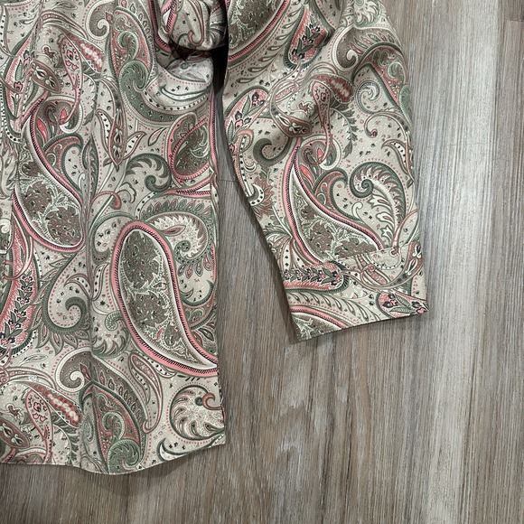 Alfred Dunner Women's Paisley Button Up Jacket Size 24W Lined Long Sleeve - Picture 2 of 15